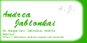 andrea jablonkai business card